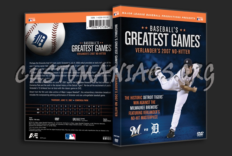 Baseball's Greatest Games Verlander's 2007 No-Hitte dvd cover