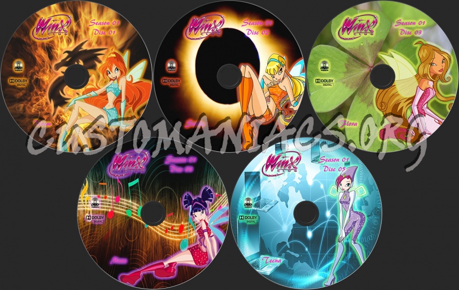 Winx Club Season 1 dvd label