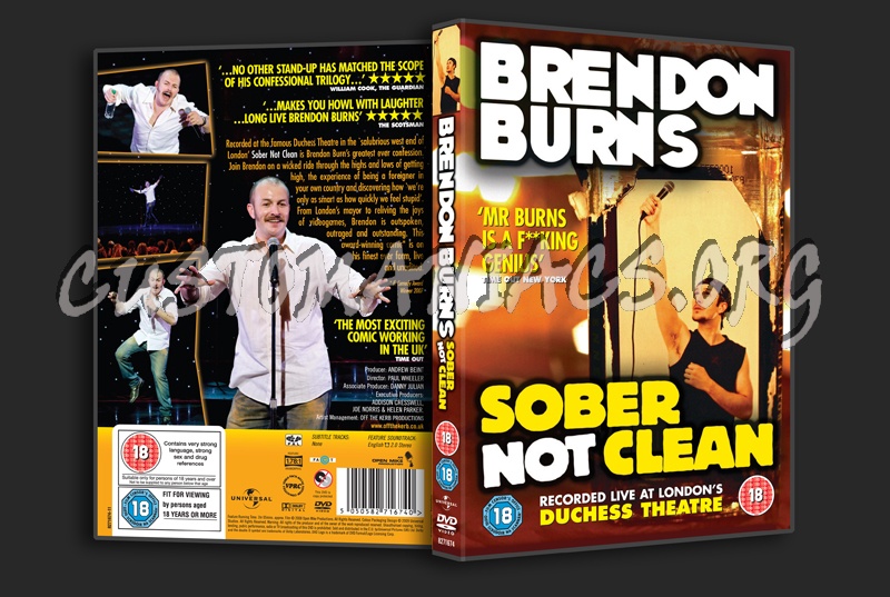 Brendon Burns Sober Not Clean dvd cover