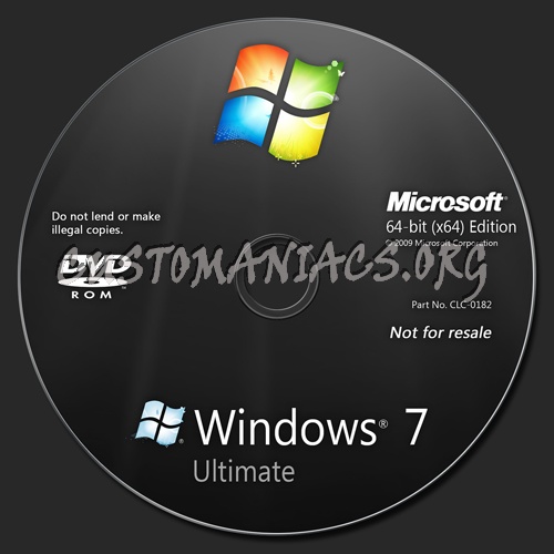 Windows 7 Ultimate dvd label