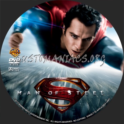 Man Of Steel dvd label