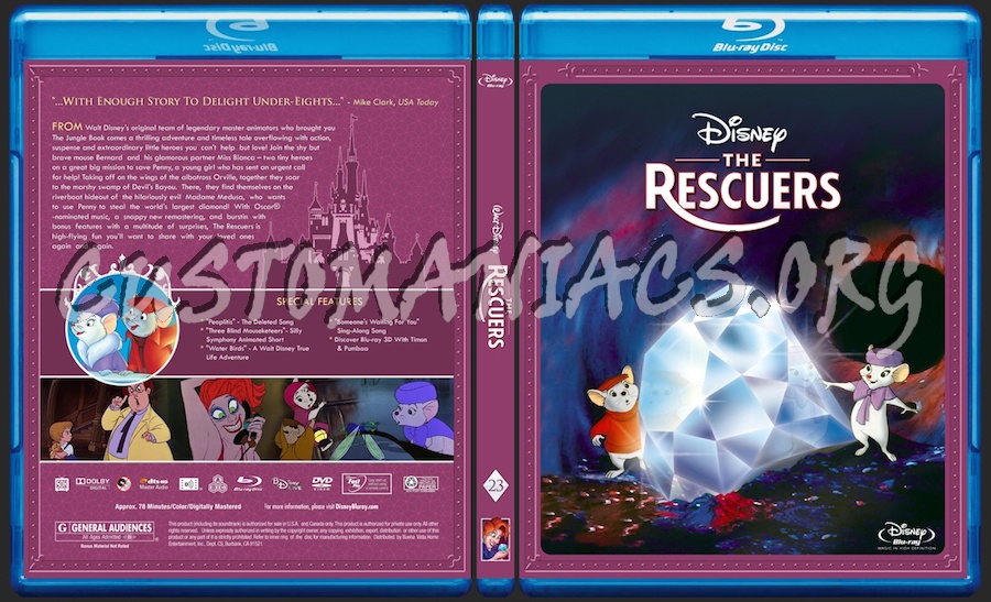 The Rescuers blu-ray cover