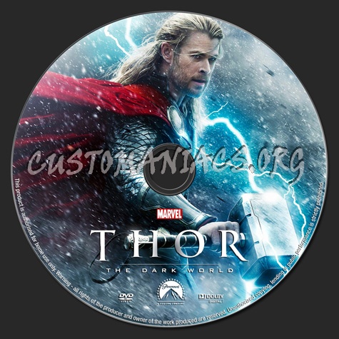 Thor The Dark World dvd label