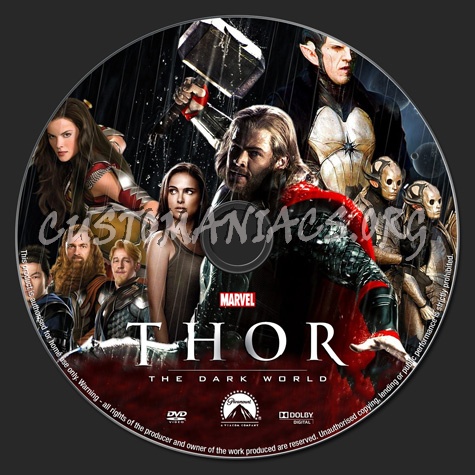 Thor The Dark World dvd label