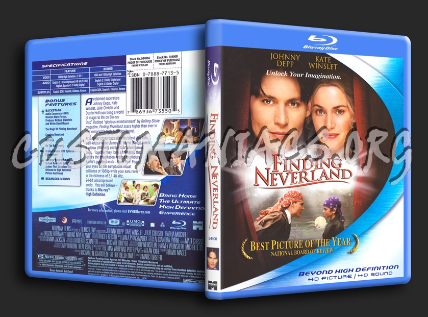 Finding Neverland blu-ray cover