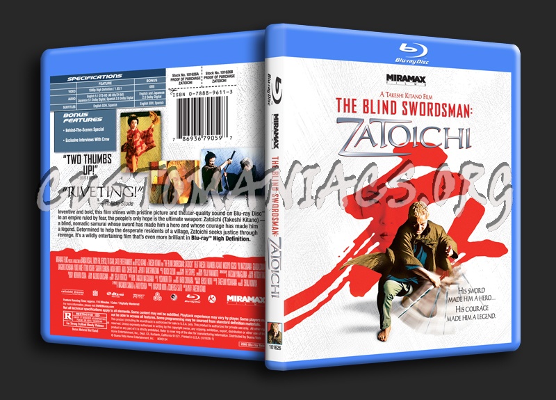 The Blind Swordsman: Zatoichi blu-ray cover