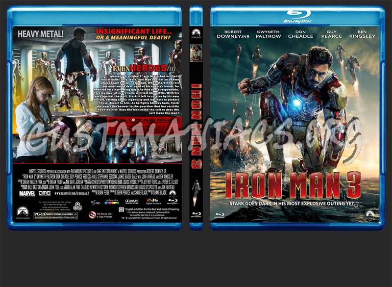 Iron Man 3 blu-ray cover