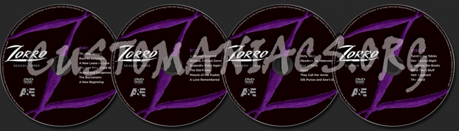Zorro Season 3 dvd label
