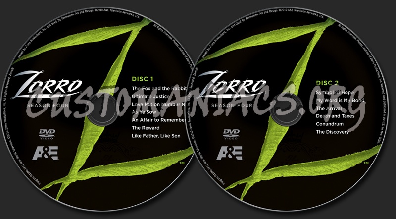 Zorro Season 4 dvd label