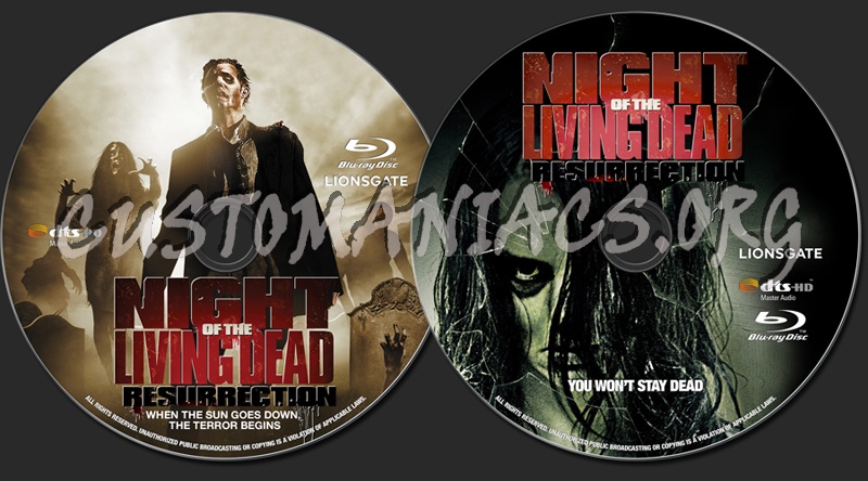 Night of the Living Dead: Resurrection blu-ray label