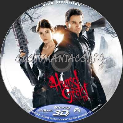 Hansel & Gretel Witch Hunters (2D+3D) blu-ray label