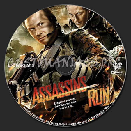 Assassins Run dvd label