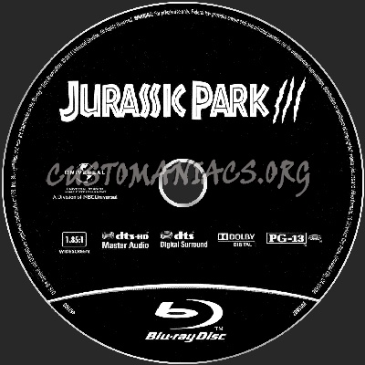 Jurassic Park III blu-ray label