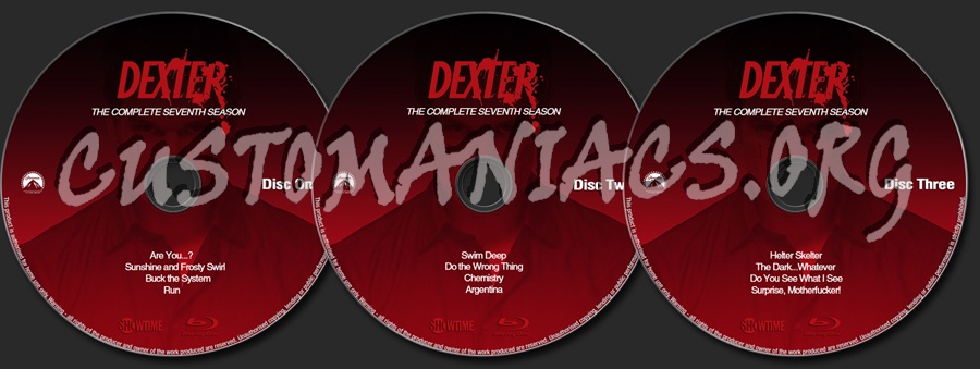 Dexter Season Seven blu-ray label