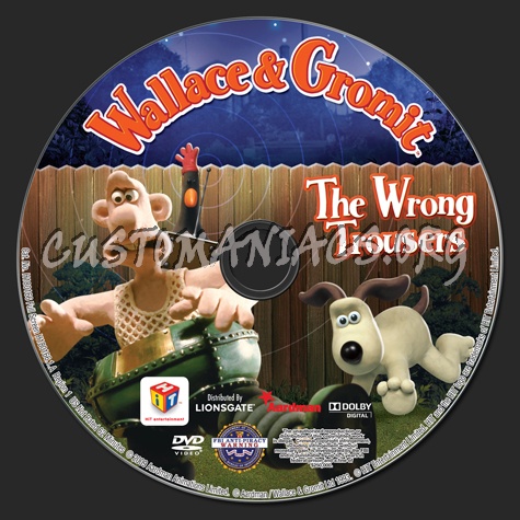 Wallace & Gromit The Wrong Trousers dvd label