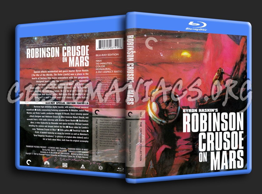 404 - Robinson Crusoe On Mars blu-ray cover