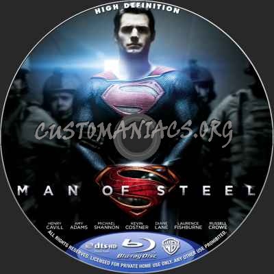 Man Of Steel blu-ray label