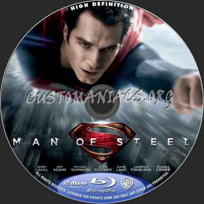 Man Of Steel blu-ray label