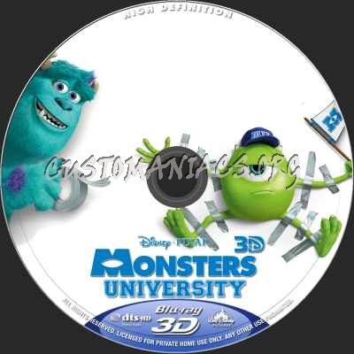 Monsters University (2D+3D) blu-ray label