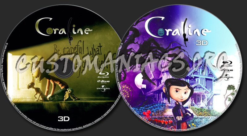 Coraline (3D) blu-ray label