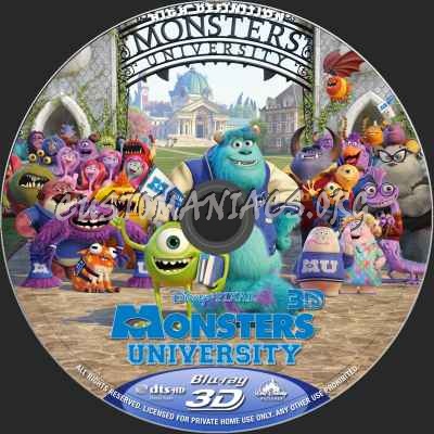 Monsters University (2D+3D) blu-ray label