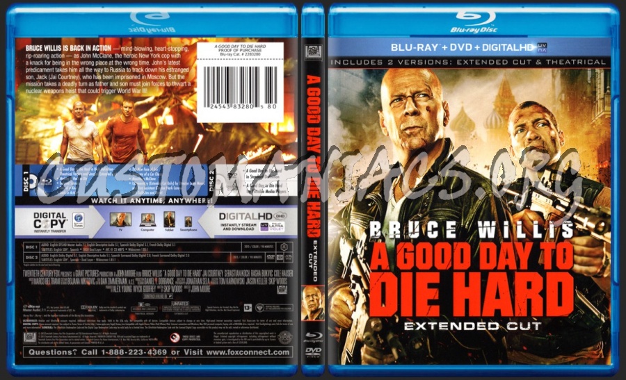 A Good Day to Die Hard blu-ray cover
