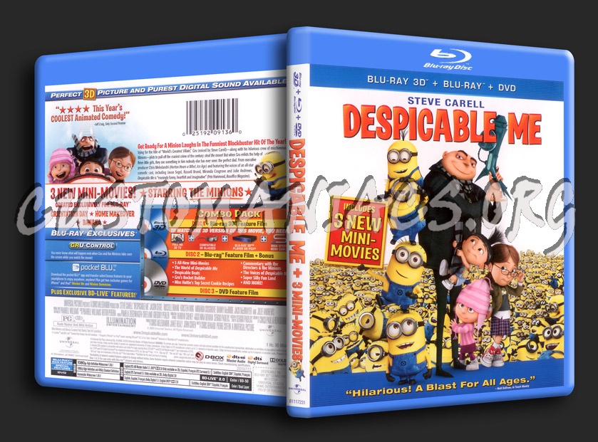 Despicable Me 3D blu-ray cover