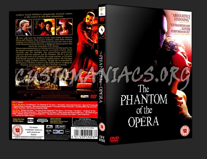 The Phantom Of The Opera dvd cover
