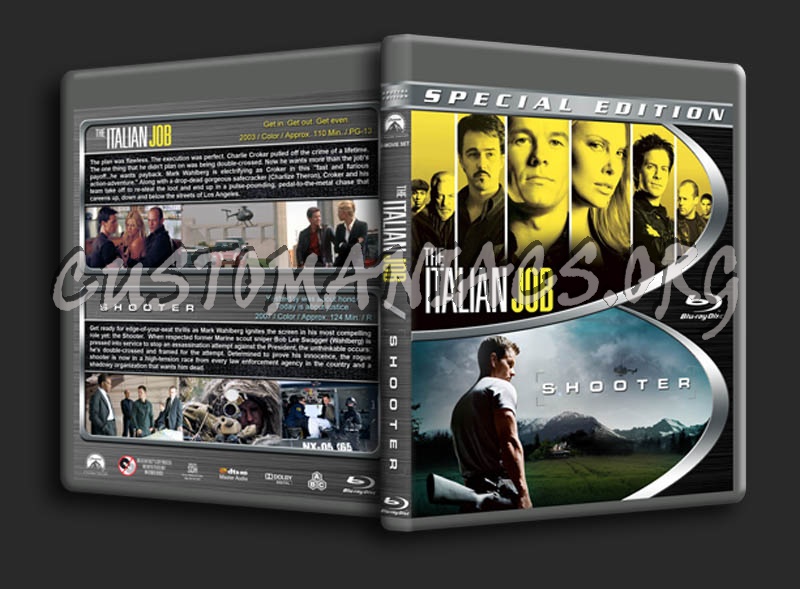 The Italian Job / Shooter Double Feature blu-ray cover