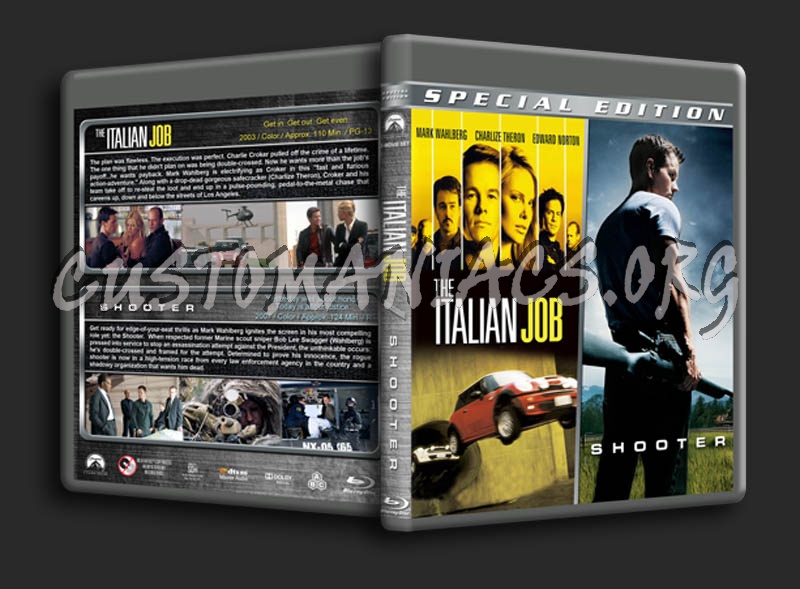 The Italian Job / Shooter Double Feature blu-ray cover