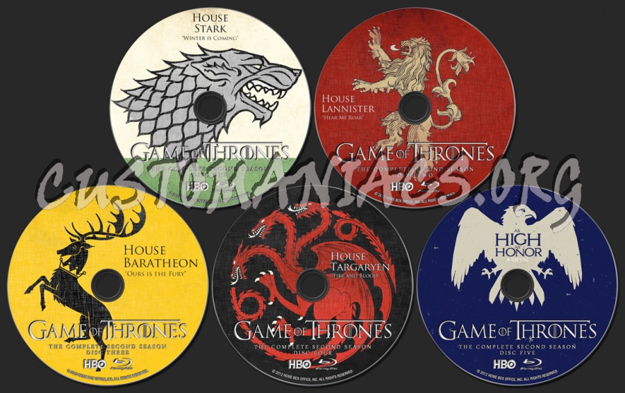 Game Of Thrones Season 2 blu-ray label