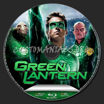 Green Lantern blu-ray label