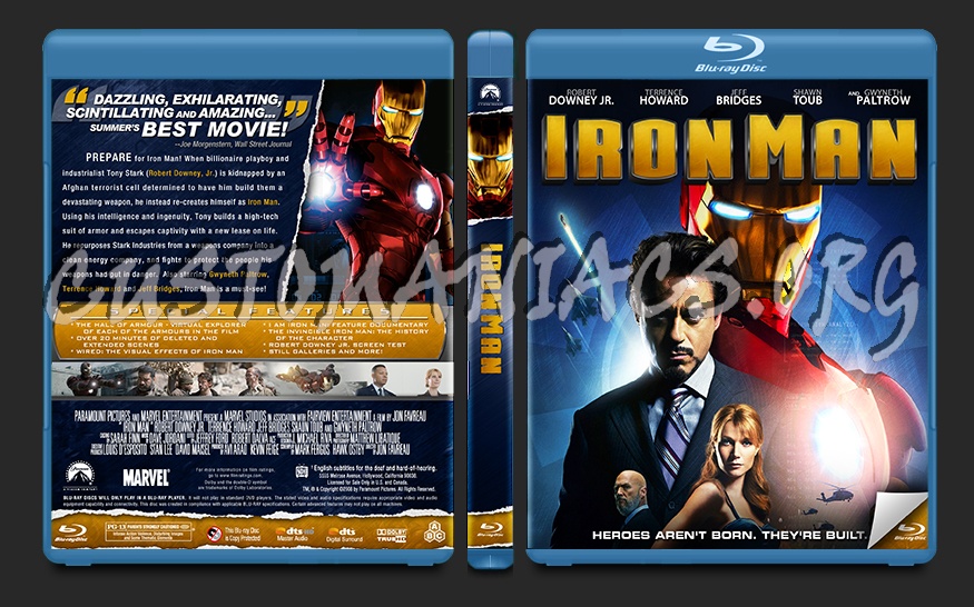 Iron Man blu-ray cover