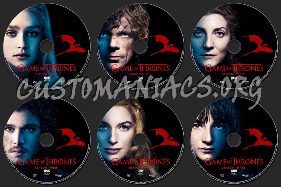 Game of Thrones Season 3 dvd label