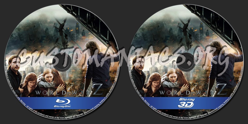 World War Z 2D/3D blu-ray label