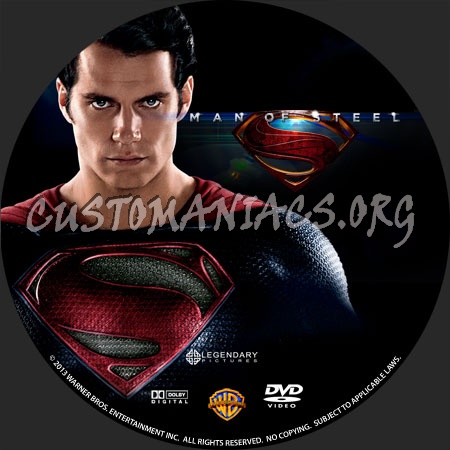 Man of Steel dvd label