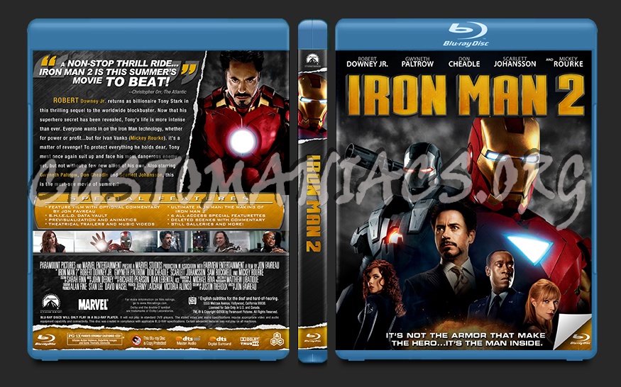 Iron Man 2 blu-ray cover