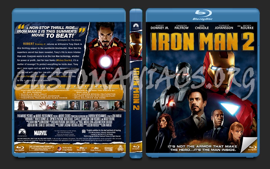 Iron Man 2 blu-ray cover