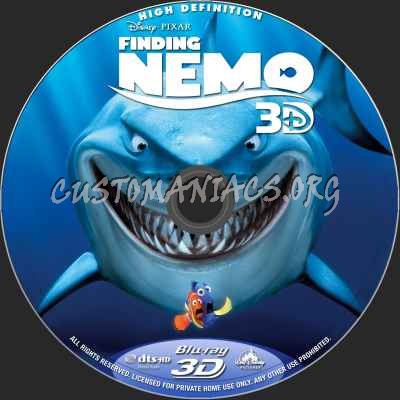 Finding Nemo (2D+3D) blu-ray label