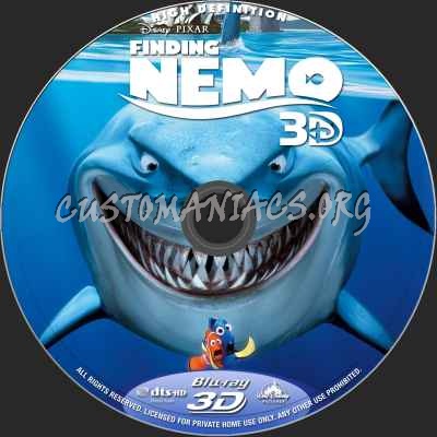 Finding Nemo (2D+3D) blu-ray label
