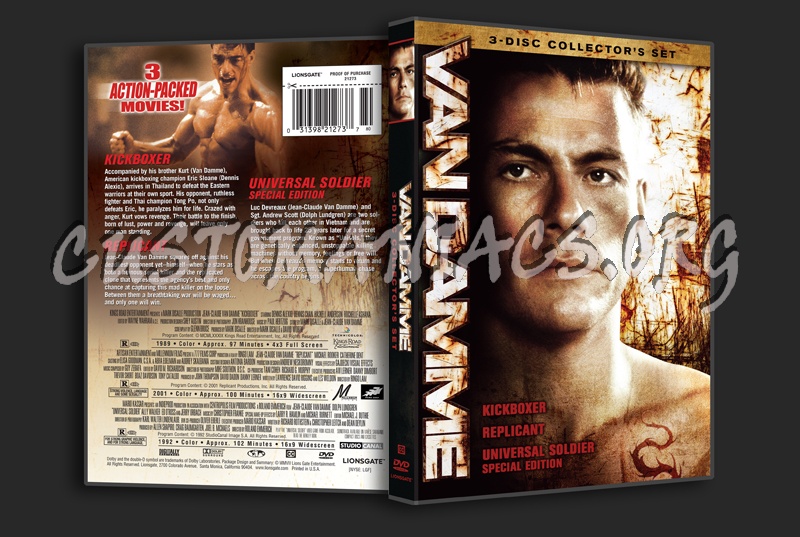 Van Damme Collection: Kickboxer Replicant Universal Soldier dvd cover