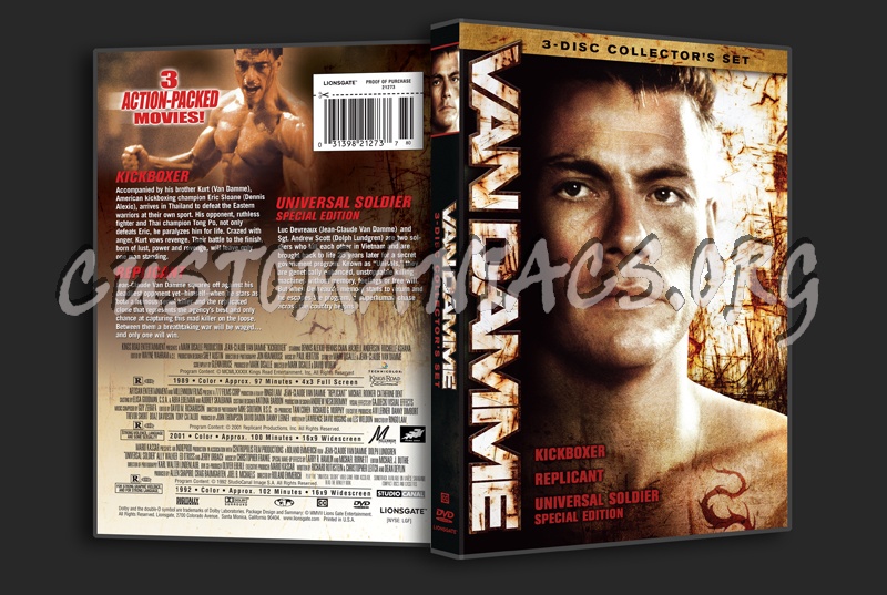 Van Damme Collection: Kickboxer Replicant Universal Soldier dvd cover