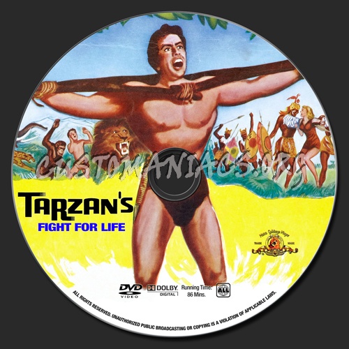 Tarzan's Fight for Life dvd label
