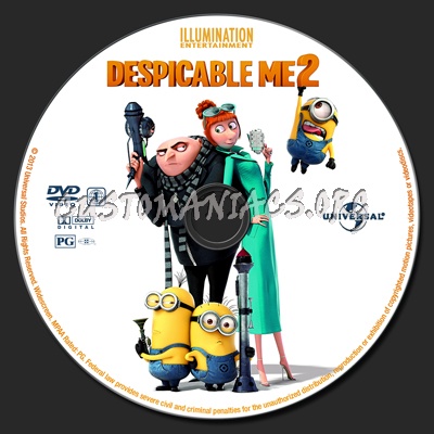 Despicable Me 2 dvd label