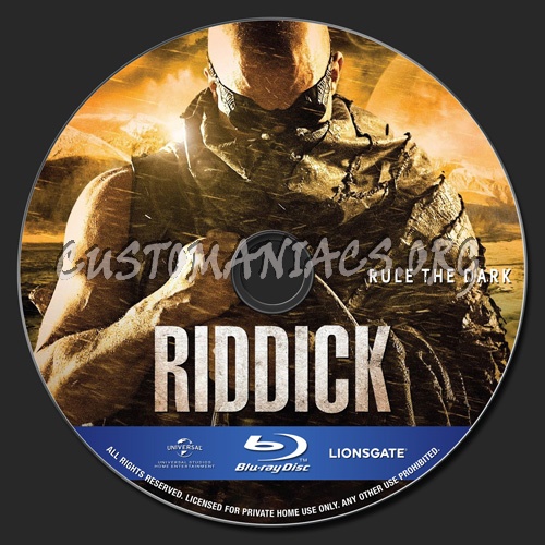 Riddick blu-ray label