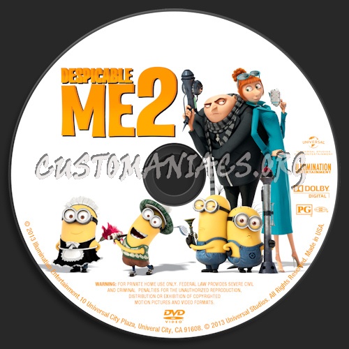 Despicable Me 2 dvd label