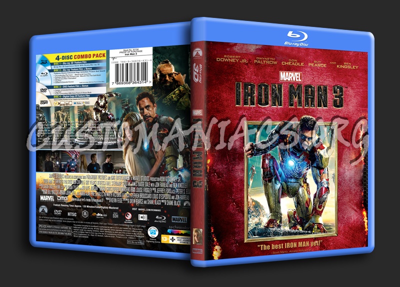 Iron Man 3 2D/3D blu-ray cover