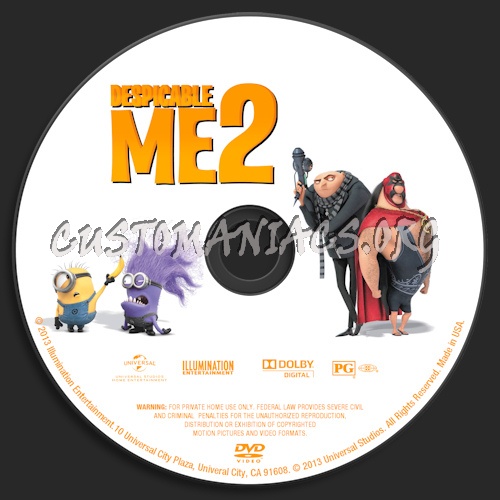 Despicable Me 2 dvd label