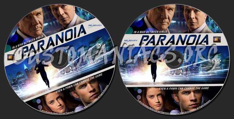 Paranoia (2013) dvd label