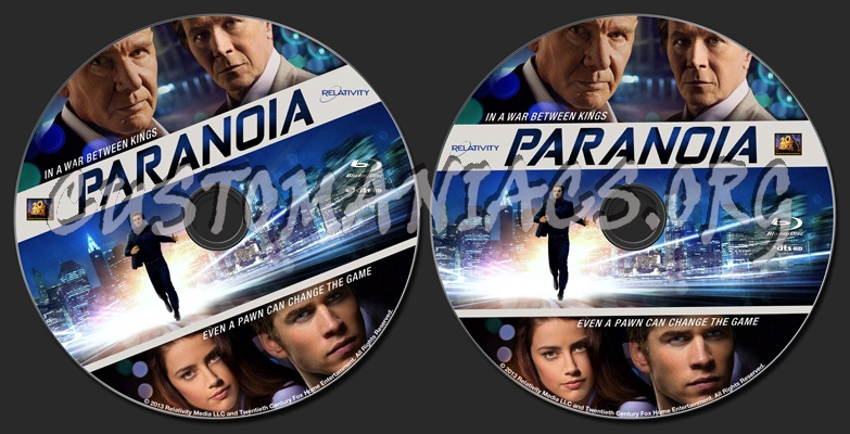 Paranoia (2013) blu-ray label